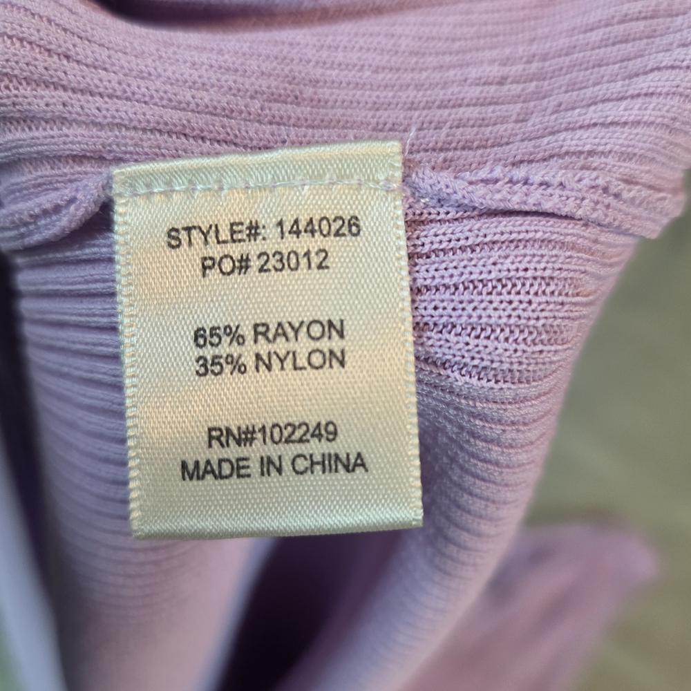 Skies Are Blue Curvy Ribbed Knit Tank Round Neck Lavender Plus Size 3X - Picture 7 of 7